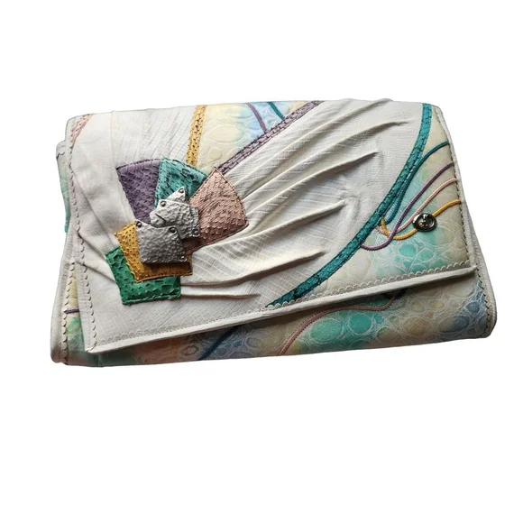 Vintage Carlo Fiori Clutch Handbag Purse Crossbody Shoulderbag - Picture 1 of 8